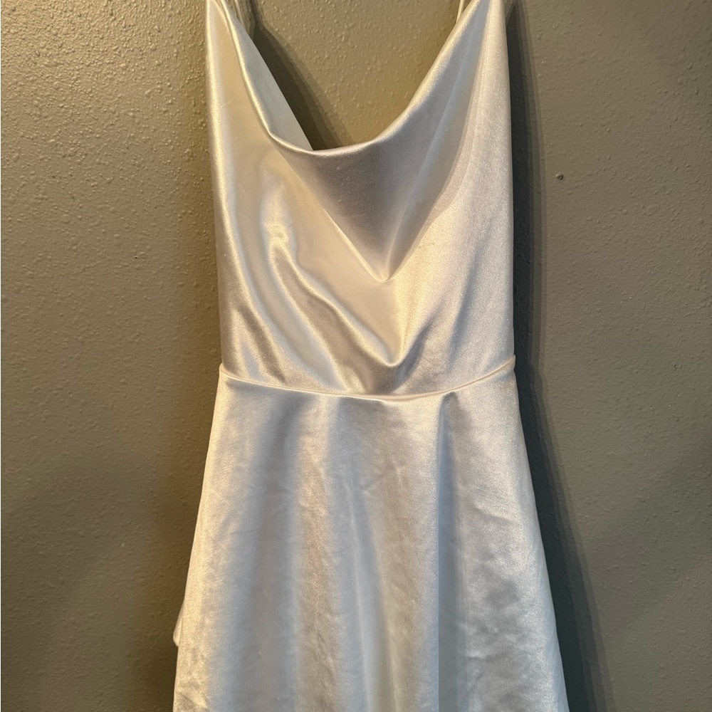 Elegant White Satin Dress